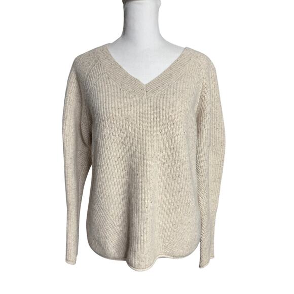Club Monaco Brown 100% Cashmere V-Neck Sweater S
